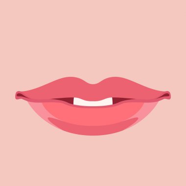 dudaklar kadın vektör çizim düz Stil Açık 