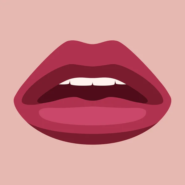 Lips women vector illustration flat style front - Stok Vektor