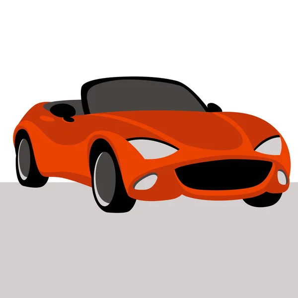 Coche rojo estilizado vector ilustración estilo plano — Archivo Imágenes Vectoriales