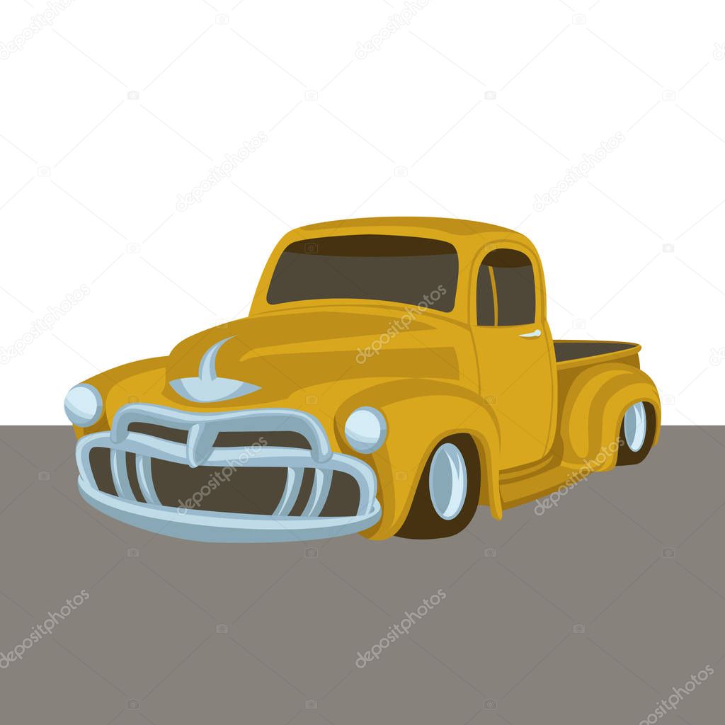 classic vintage truck vector illustration flat style 