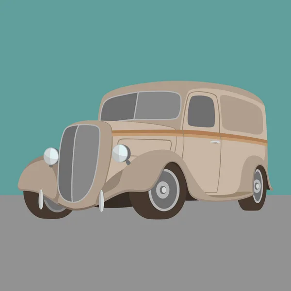 Clásico coche camión vintage vector ilustración plana — Vector de stock