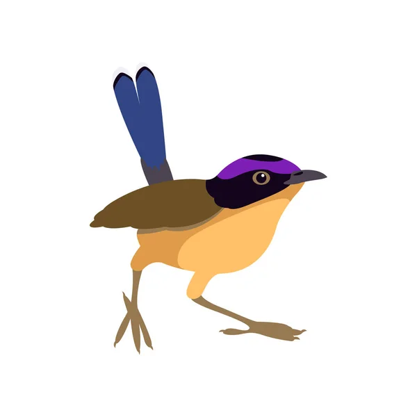 Illustration vectorielle oiseau redstart style plat — Image vectorielle