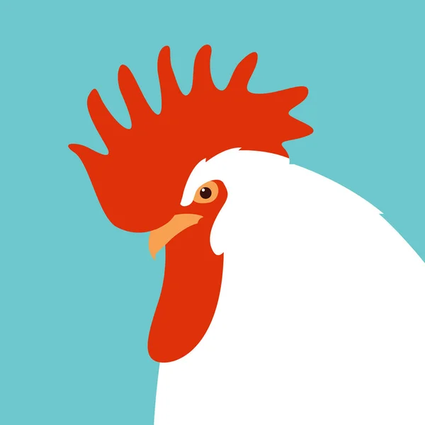 Gallo cabeza vector ilustración plano estilo perfil — Vector de stock