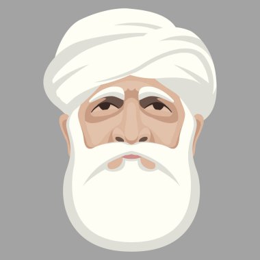Müslüman yüz baş vektör çizim düz stil  