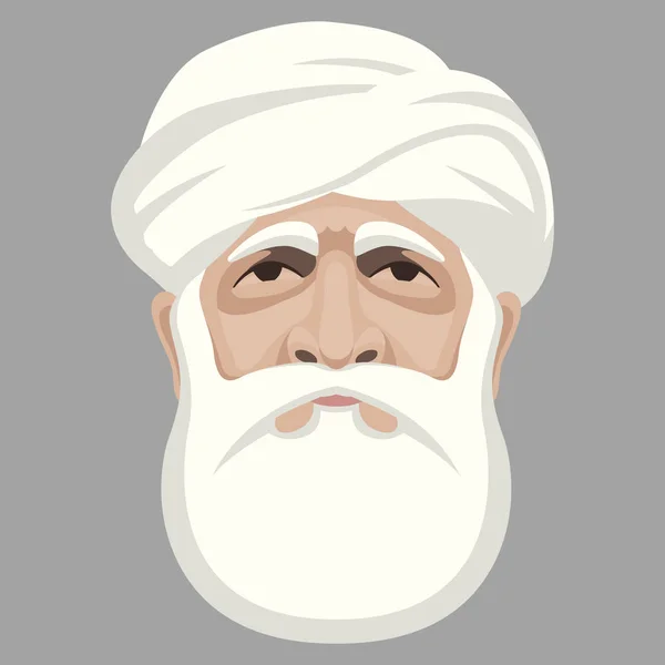 Moslim gezicht hoofd vector illustratie vlakke stijl — Stockvector