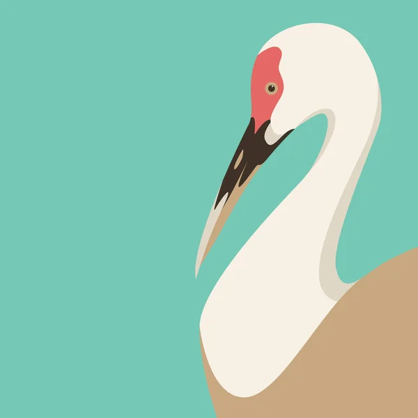 Ooievaar vogel vector illustratie vlakke stijl profiel — Stockvector