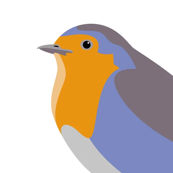 Робін птах Векторна ілюстрація профілю плоского стилю — стоковий вектор