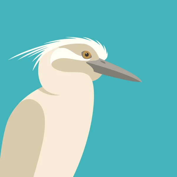 Heron hlavy vektorové ilustrace plochý profil — Stockový vektor