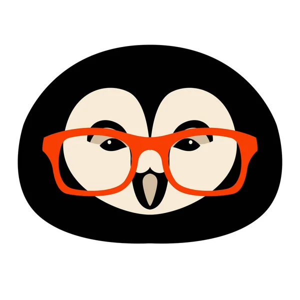Сова в окулярах обличчя Векторна ілюстрація плоска — стоковий вектор