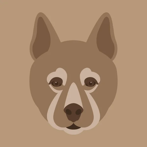 Hond gezicht hoofd vector illustratie vlakke stijl voorzijde — Stockvector