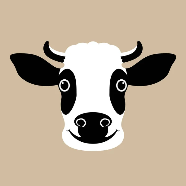 Cabeza de vaca vector ilustración frente de estilo plano — Vector de stock