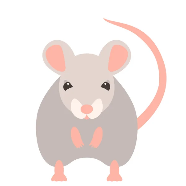 Cara de ratón cabeza vector ilustración plano estilo frontal — Archivo Imágenes Vectoriales