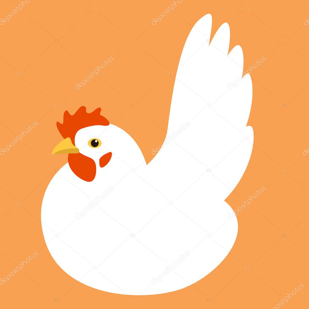Bird chicken vector illustration flat style profile side