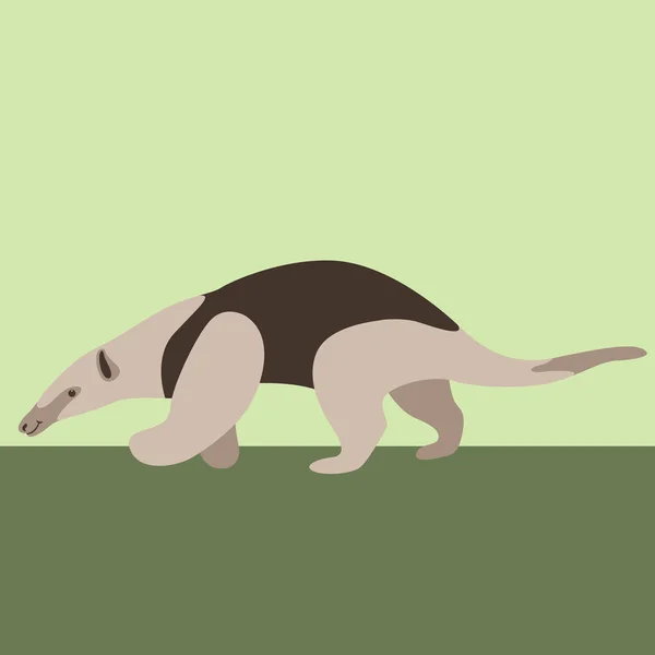 Anteater vetor ilustração plana estilo perfil lateral — Vetor de Stock