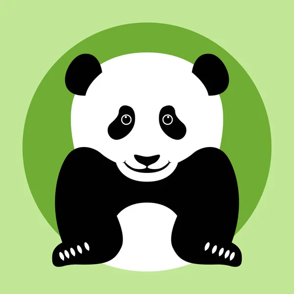 Panda head vector illustration flat style front — Stock Vector