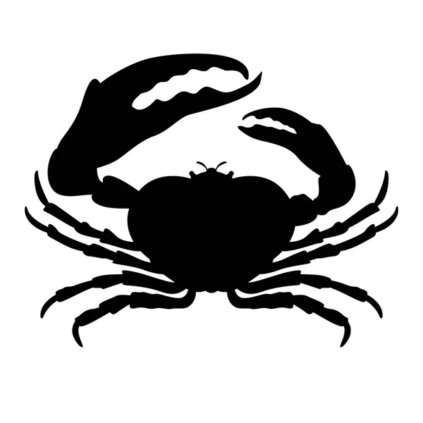 Illustration vectorielle crabe face avant silhouette noire — Image vectorielle