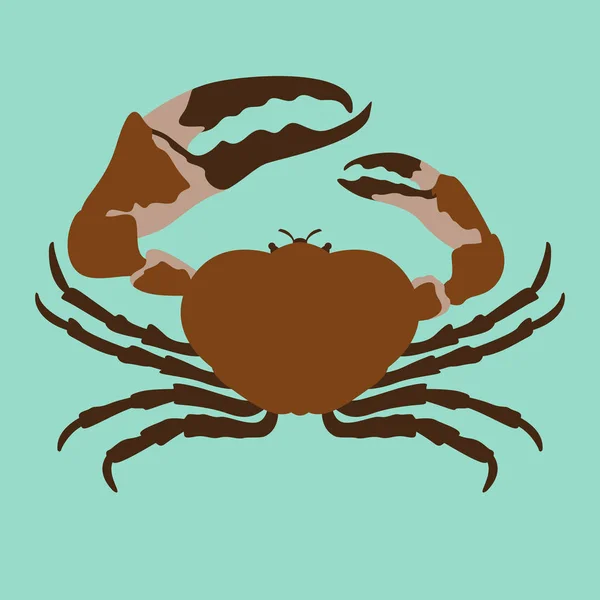 Illustration vectorielle crabe style plat face avant — Image vectorielle