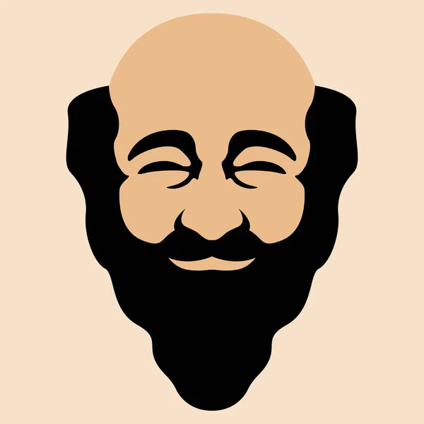 Çinli adamın yüz baş resimde açık vektör — Stok Vektör