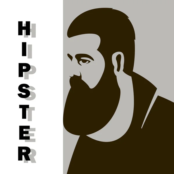 Hipster szef twarz wektor ilustracja strony profilu — Wektor stockowy