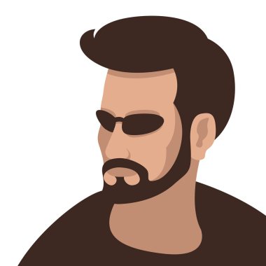 Yenilikçi vektör çizim düz kafa adam 