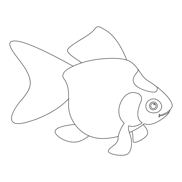 Aquarium poisson vecteur illustration coloriage livre profil — Image vectorielle