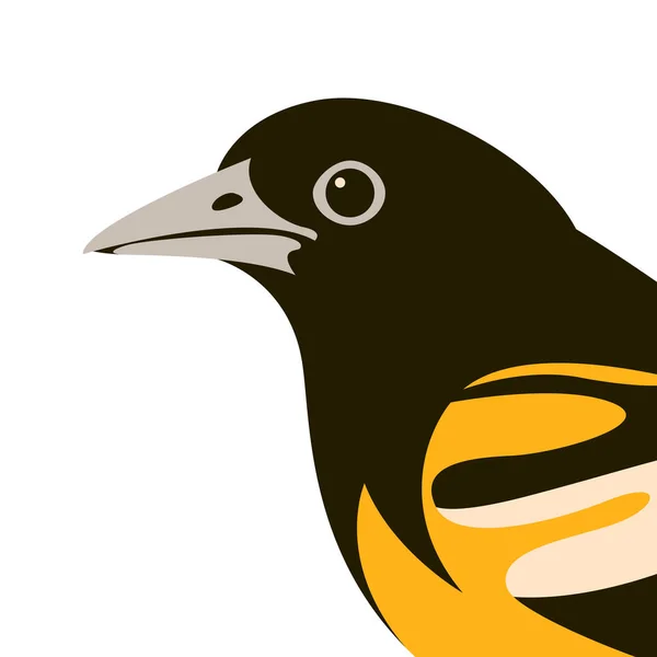 Птах оріоле Векторна ілюстрація профілю плоского стилю — стоковий вектор