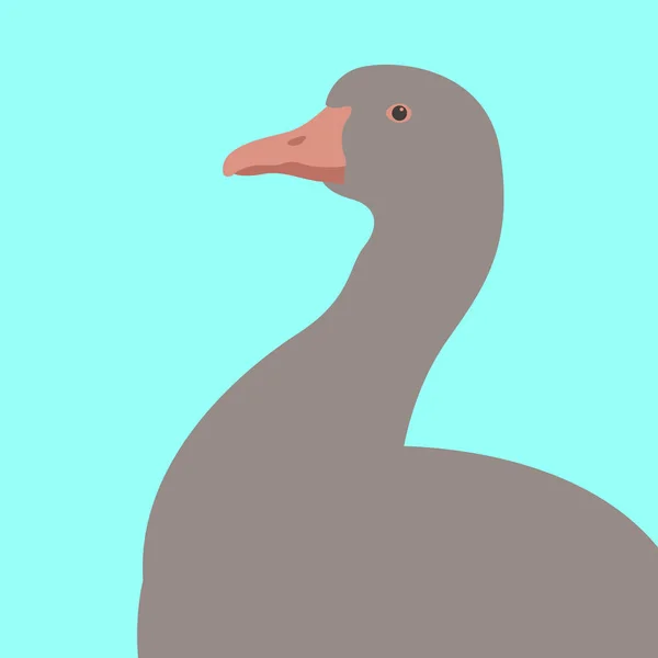 Gås fågel vektor illustration platt stil profil — Stock vektor