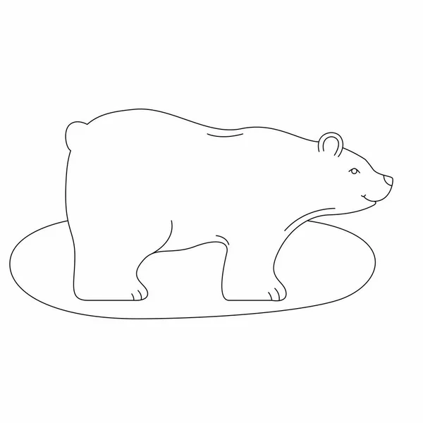 Orso cartone animato, illustrazione vettoriale, disegno fodera — Vettoriale Stock