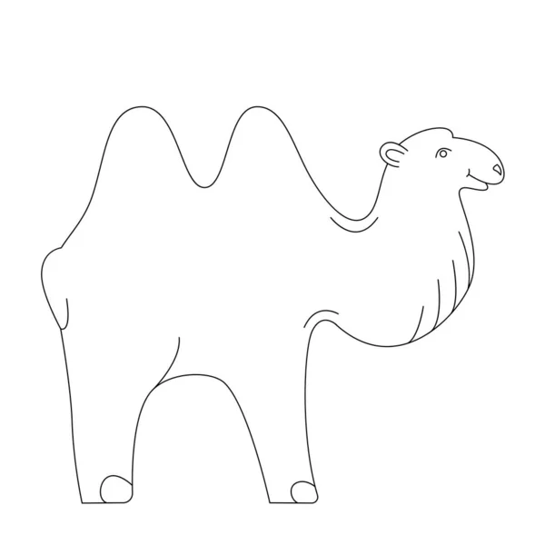 Καμήλα κινουμένων σχεδίων, διανυσματική απεικόνιση, χρωματισμός — Διανυσματικό Αρχείο