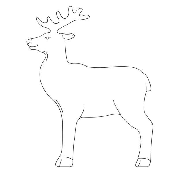 Deer cartoon , vector illustration, coloring — Stock Vector
