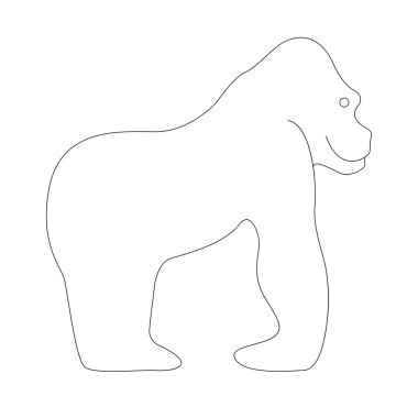 goril çizimi .vektör illüstrasyonu, profil görünümü