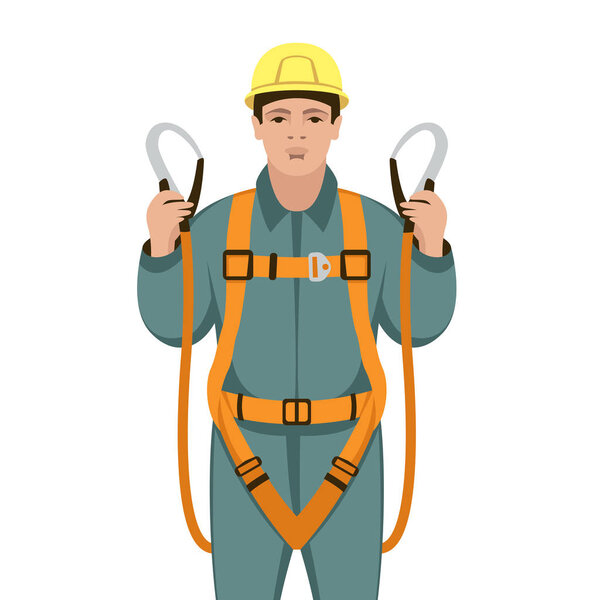worker safety belts , vector illustration , flat style