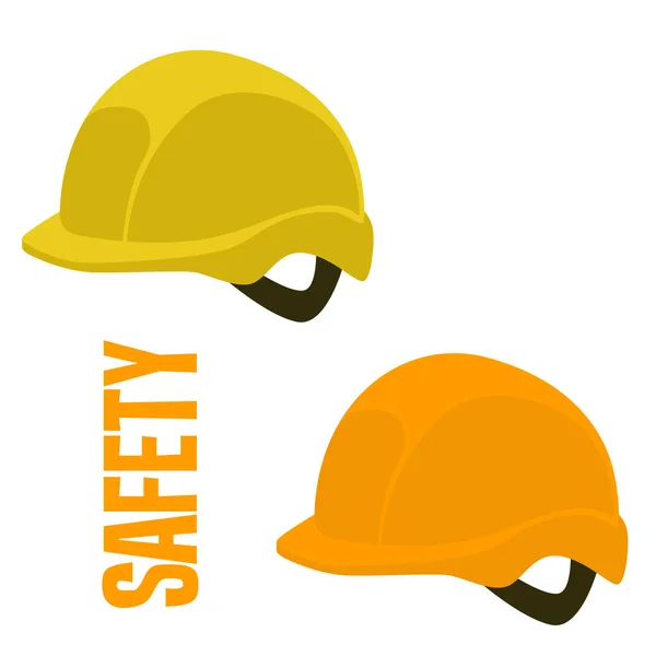 Safety Helmet Vector Illustration Flat Style Set — Stock Vector