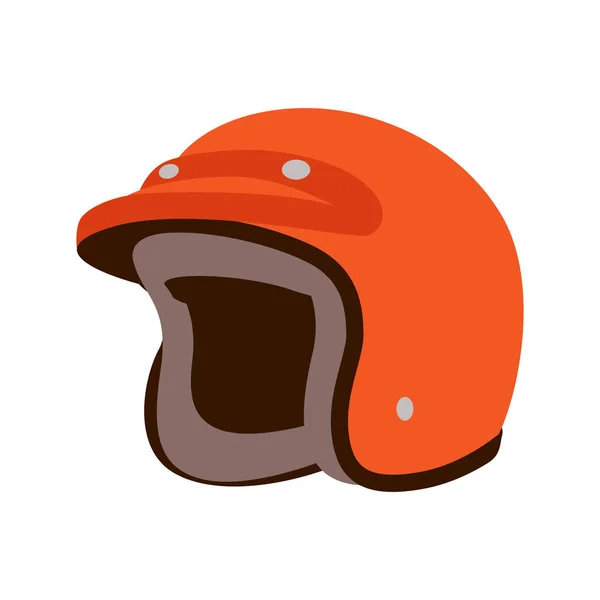 Moto Helm Vector Illustratie Platte Stijl Profiel Kant — Stockvector