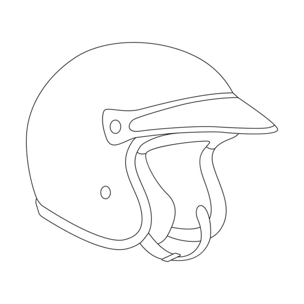 Motosiklet Kaskı Vektör Çizimi Çizim Profil Görünümü — Stok Vektör