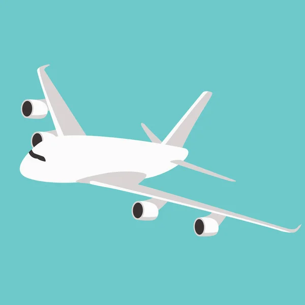 Пассажирский Самолет Векторная Иллюстрация Плоский Стиль Профиль Стороны — стоковый вектор