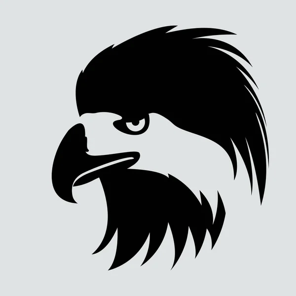 Αετός Κεφάλι Πουλιού Διανυσματική Απεικόνιση Μαύρη Σιλουέτα Πλευρά Προφίλ — Διανυσματικό Αρχείο