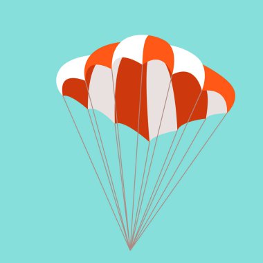 paraşüt, vektör çizimi, düz stil, ön taraf