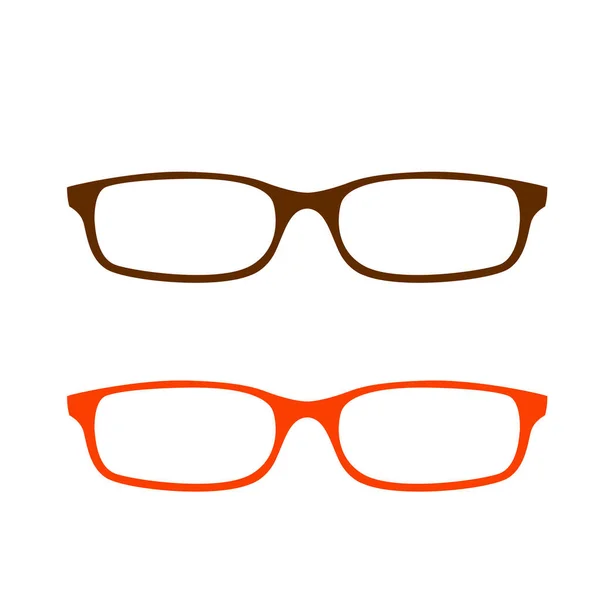 Brillenrahmen Schwarz Vektorabbildung Flacher Stil Set — Stockvektor