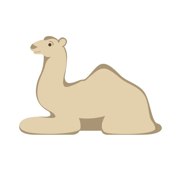 Dibujos Animados Camello Ilustración Vectorial Estilo Plano Lado Del Perfil — Vector de stock