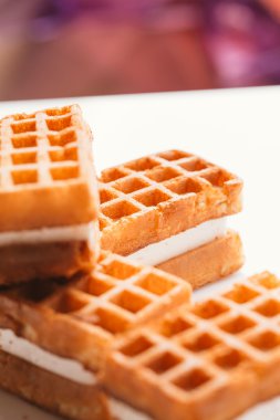 taze gözleme Viyana bulanık arka plan üzerinde