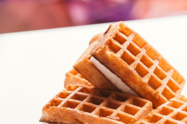 taze gözleme Viyana bulanık arka plan üzerinde