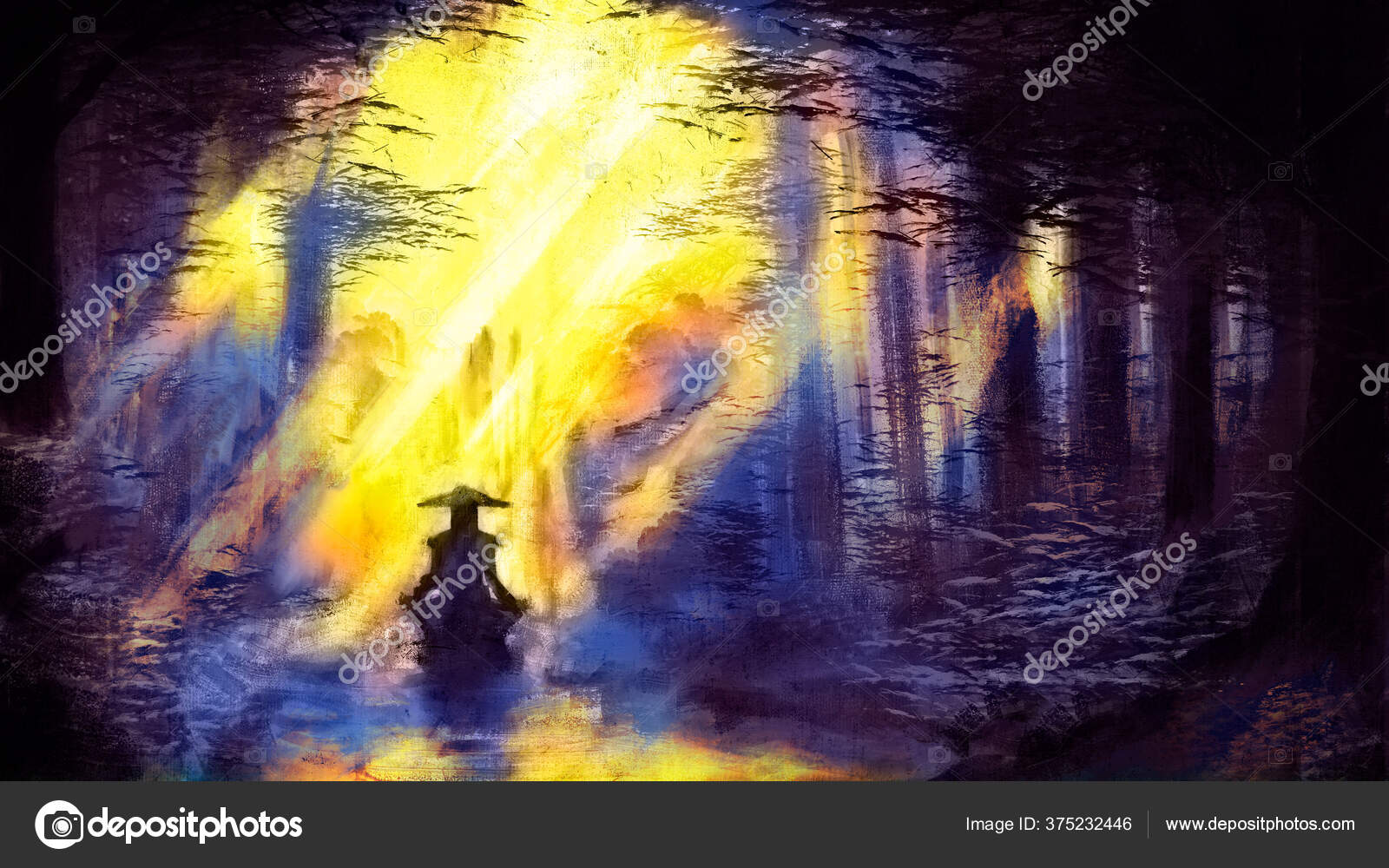Paysage Apaisant Avec Silhouette Moine Meditant Cascade Dans Foret Assis Image Libre De Droit Par Warmtail C Paysage Apaisant Avec Silhouette Moine Meditant Cascade Dans Foret Assis Image Libre De Droit Par Warmtail C