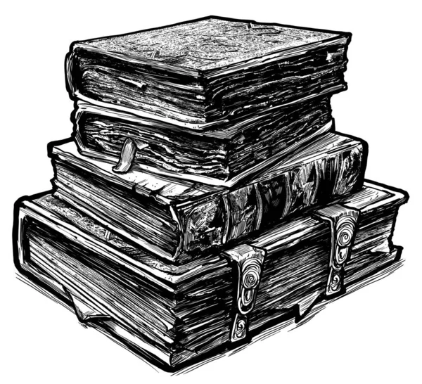 Hand Drawn Sketch Stack From Two Oldest Books Isolated On White Background Vector Stock Vector Image By C Vectorgoods Gmail Com