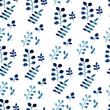 Yapraklı sulu boya deseni.