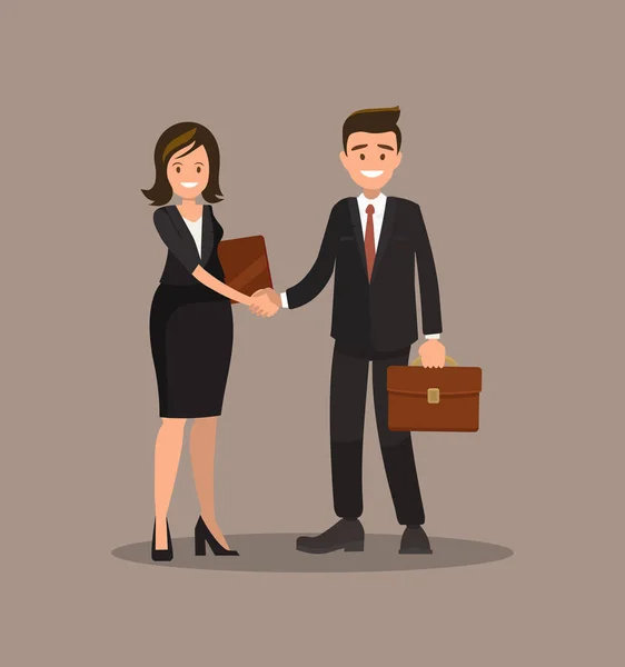 Предпосылки / контекст vector business cooperation handshake two business partners vector illustration of a flat design — стоковый вектор