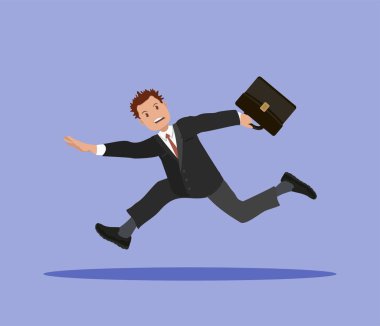 Bir iş adamı elinde bir çanta ile işe geç.