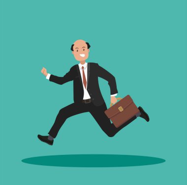 Bir iş adamı elinde bir çanta ile işe geç.