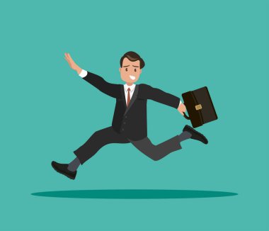 Bir iş adamı elinde bir çanta ile işe geç.