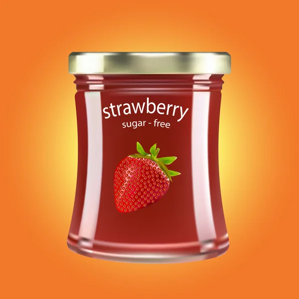 Çilek reçeli kavanozu 